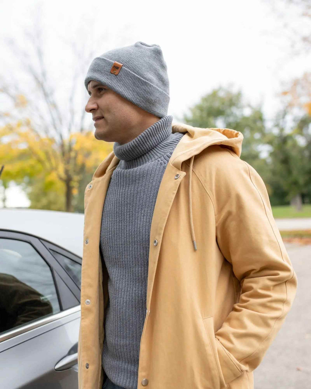 HAAKWEAR H-Stitch Cuffed Beanie - NEW Designed and Made in USA (Patented) - Koala Gray