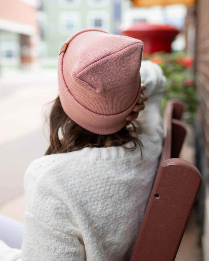 HAAKWEAR H-Stitch Cuffed Beanie - NEW Designed and Made in USA (Patented Design) - Pearl Pink