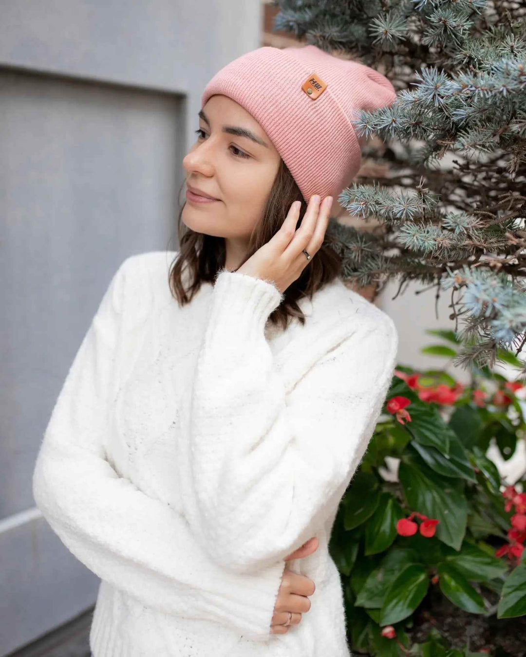 HAAKWEAR H-Stitch Cuffed Beanie - NEW Designed and Made in USA (Patented Design) - Pearl Pink