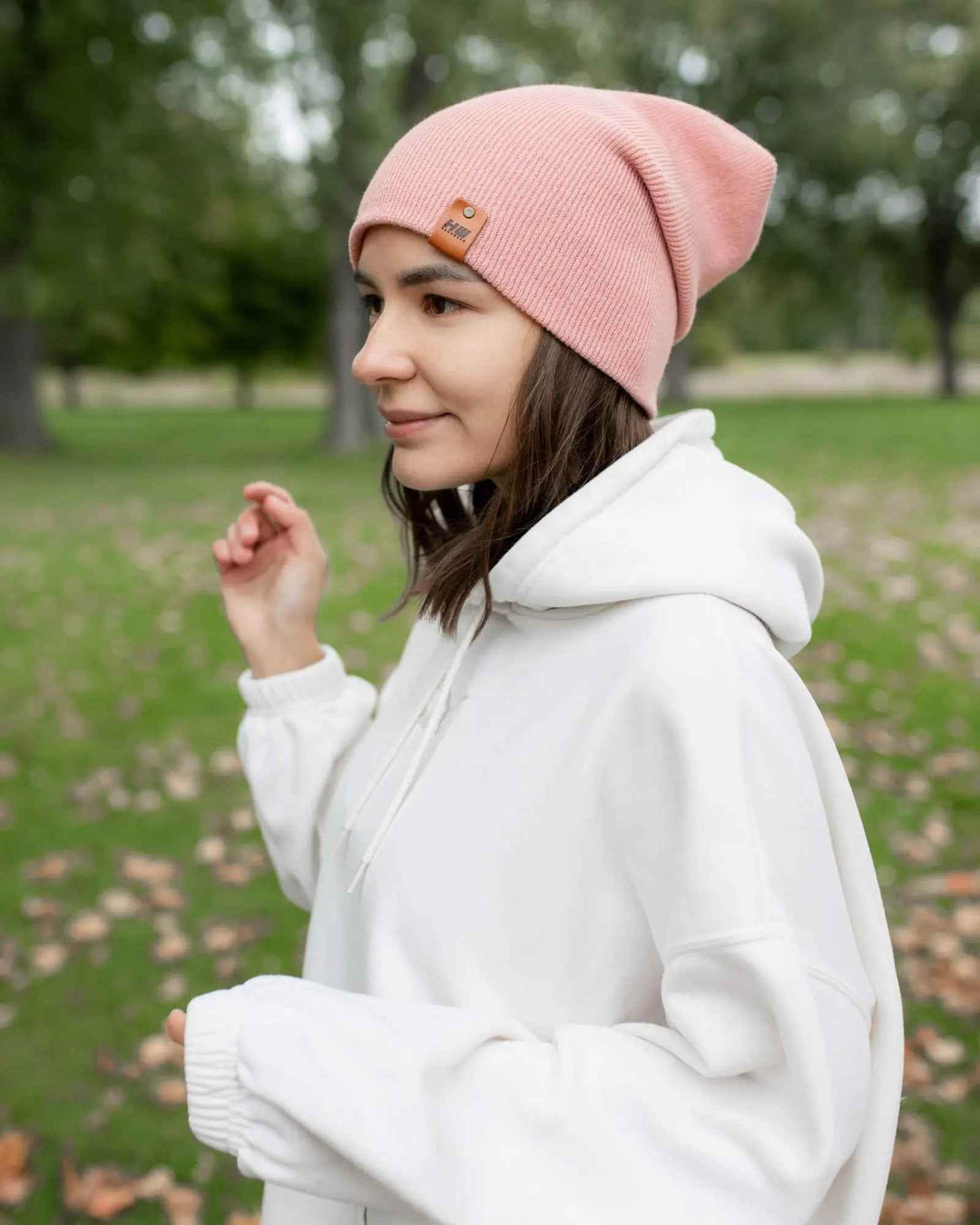 HAAKWEAR H-Stitch Cuffed Beanie - NEW Designed and Made in USA (Patented Design) - Pearl Pink