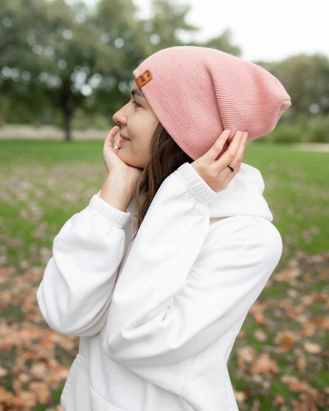 HAAKWEAR H-Stitch Cuffed Beanie - NEW Designed and Made in USA (Patented Design) - Pearl Pink
