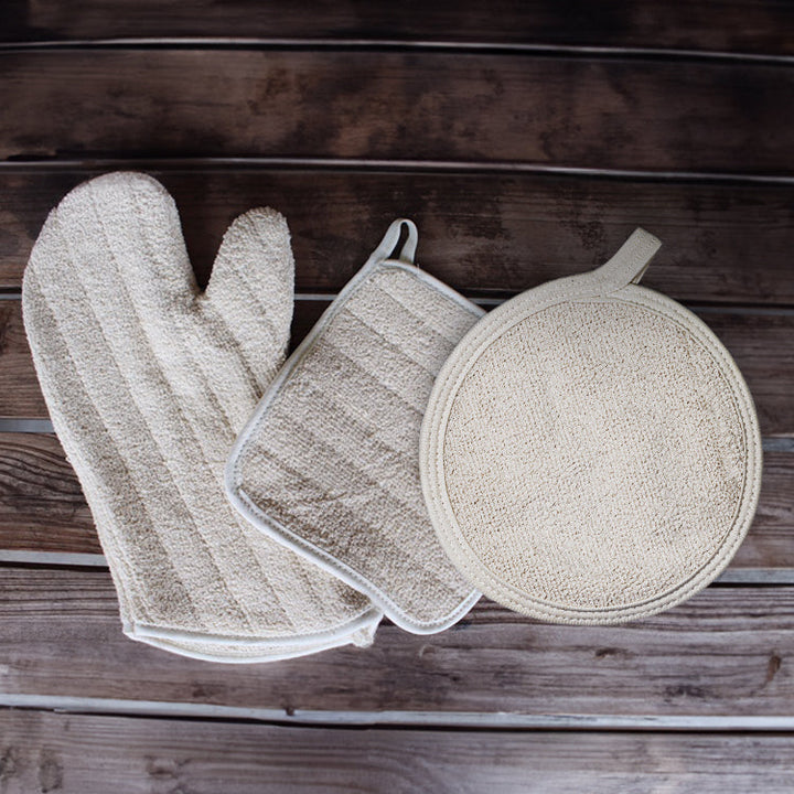100% Cotton Pot Holders &amp; Oven Mitt