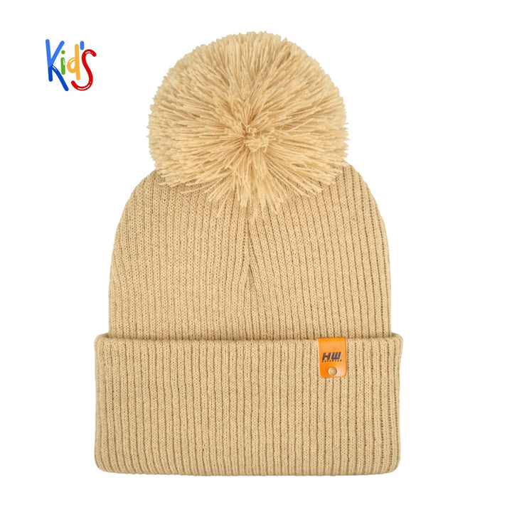 Haakwear Traditional Pom Pom Kids Knit Beanie. Soft, Warm &amp; Made in USA