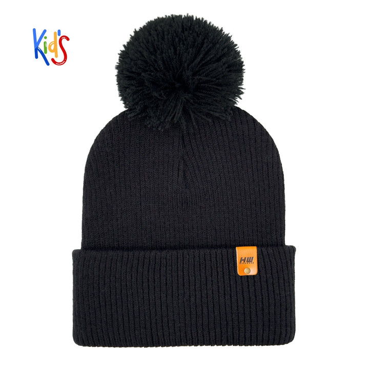 Haakwear Traditional Pom Pom Kids Knit Beanie. Soft, Warm &amp; Made in USA