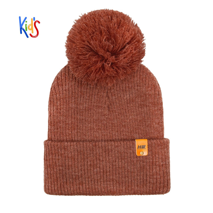 Haakwear Traditional Pom Pom Kids Knit Beanie. Soft, Warm &amp; Made in USA