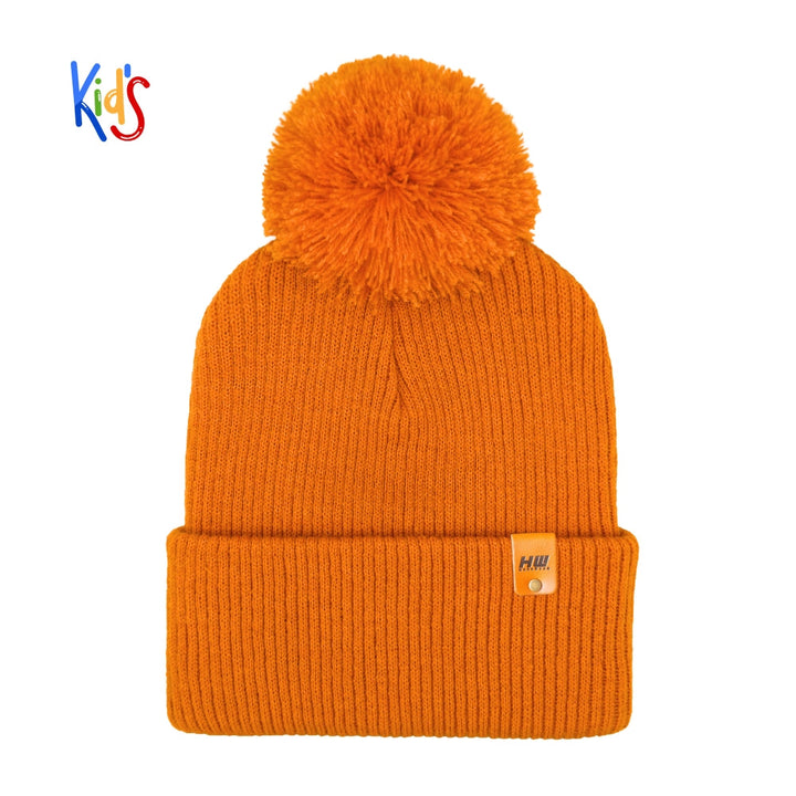 Haakwear Traditional Pom Pom Kids Knit Beanie. Soft, Warm &amp; Made in USA