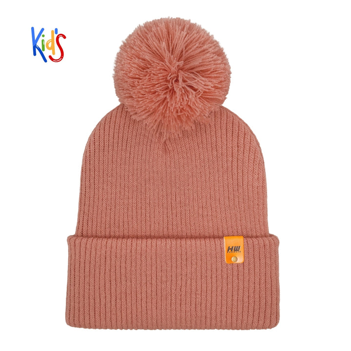 Haakwear Traditional Pom Pom Kids Knit Beanie. Soft, Warm &amp; Made in USA