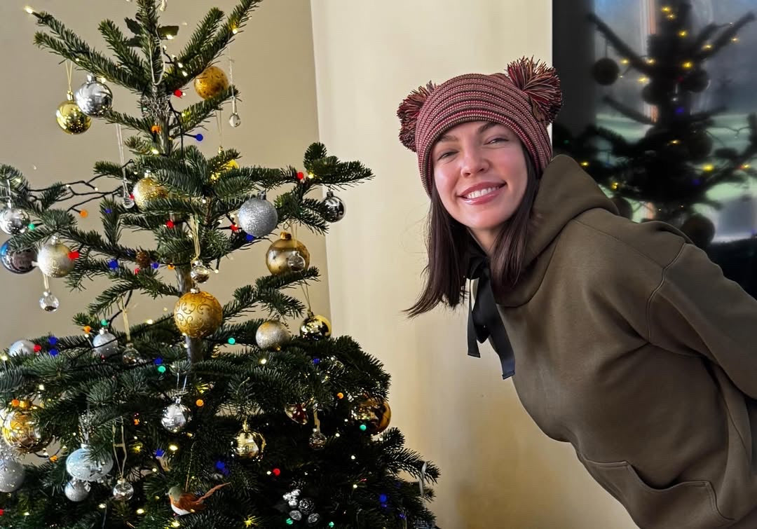 Double Pom Pom H Stitch Beanie, Multi Color Knit Winter Hat- Made in USA