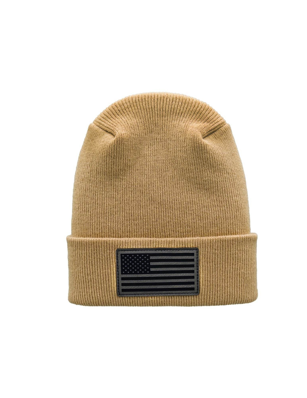 American Flag Beanie - H-Stitch Circular Knit Cuffed Beanie - Patented Design and Made in USA