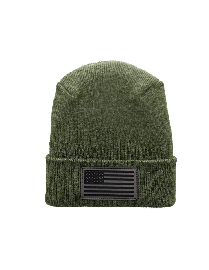 American Flag Beanie - H-Stitch Circular Knit Cuffed Beanie - Patented Design and Made in USA
