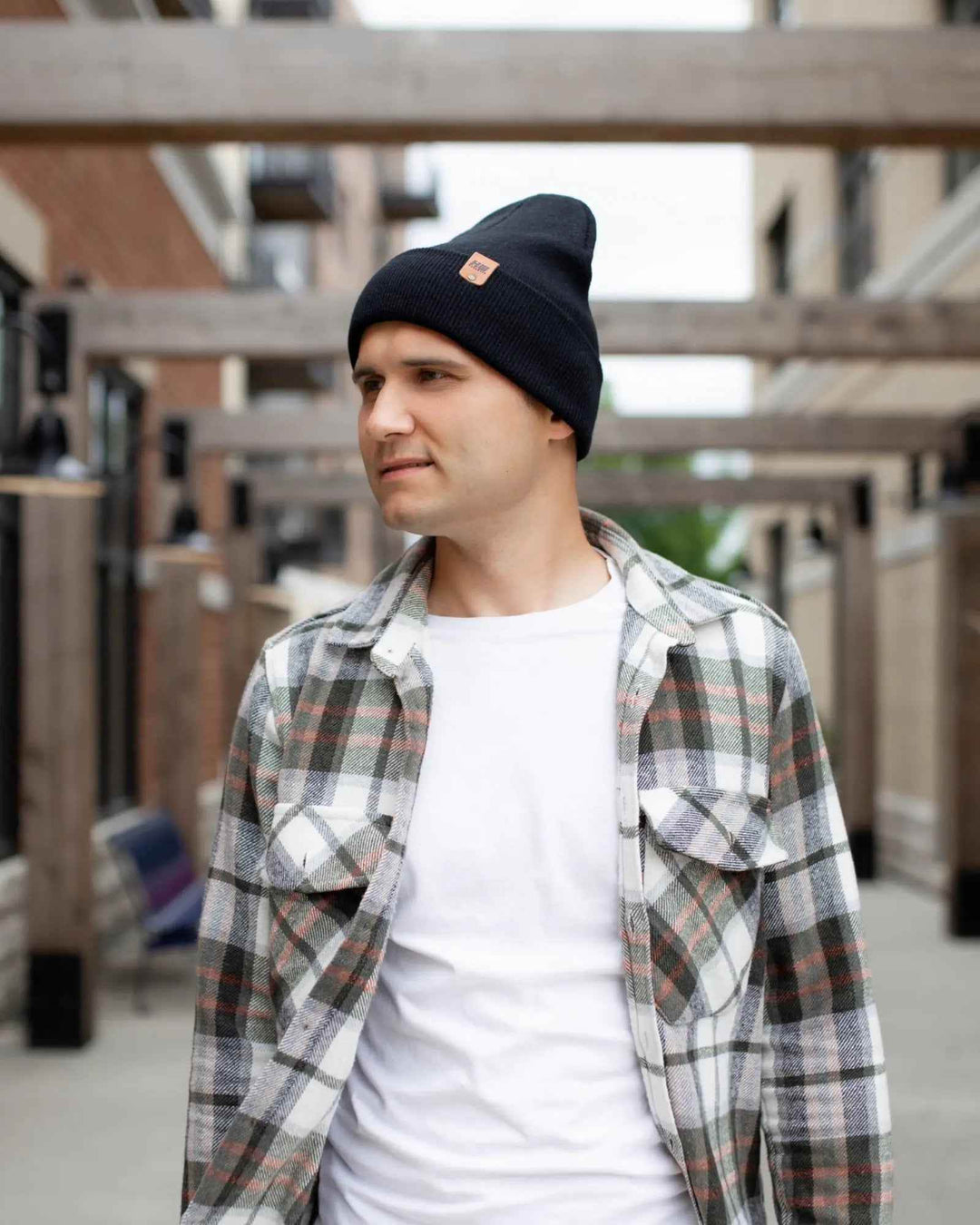 HAAKWEAR Traditional Midnight Black Beanie | Classic Cuffed Knit Hat | Made in USA