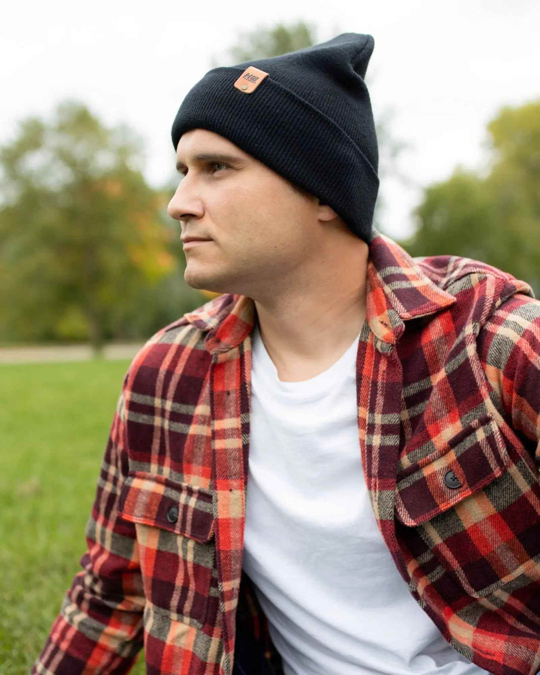 HAAKWEAR Traditional Midnight Black Beanie | Classic Cuffed Knit Hat | Made in USA