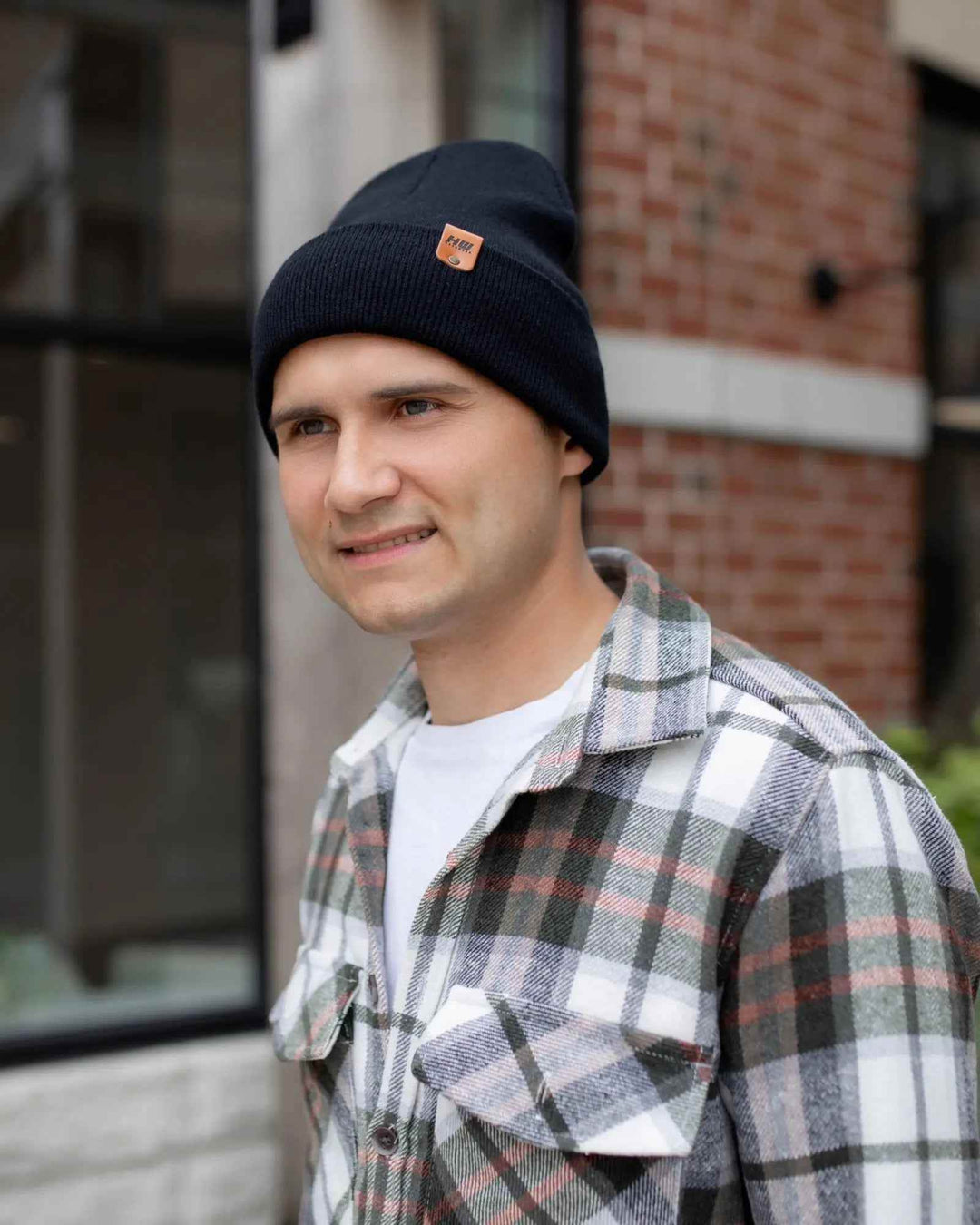 HAAKWEAR Traditional Midnight Black Beanie | Classic Cuffed Knit Hat | Made in USA