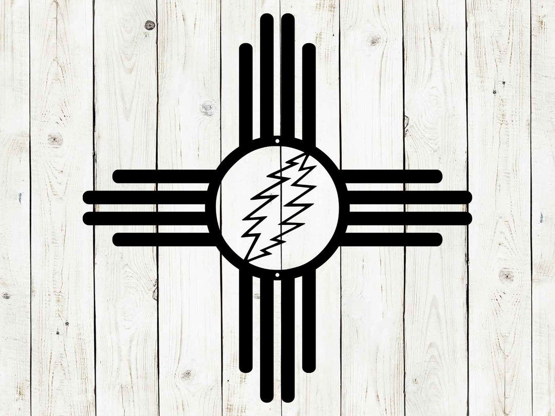 Zia Sun Lightning Metal Sign | Southwest Wall Decor