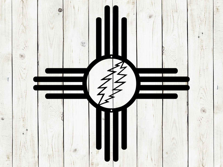 Zia Sun Lightning Metal Sign | Southwest Wall Decor