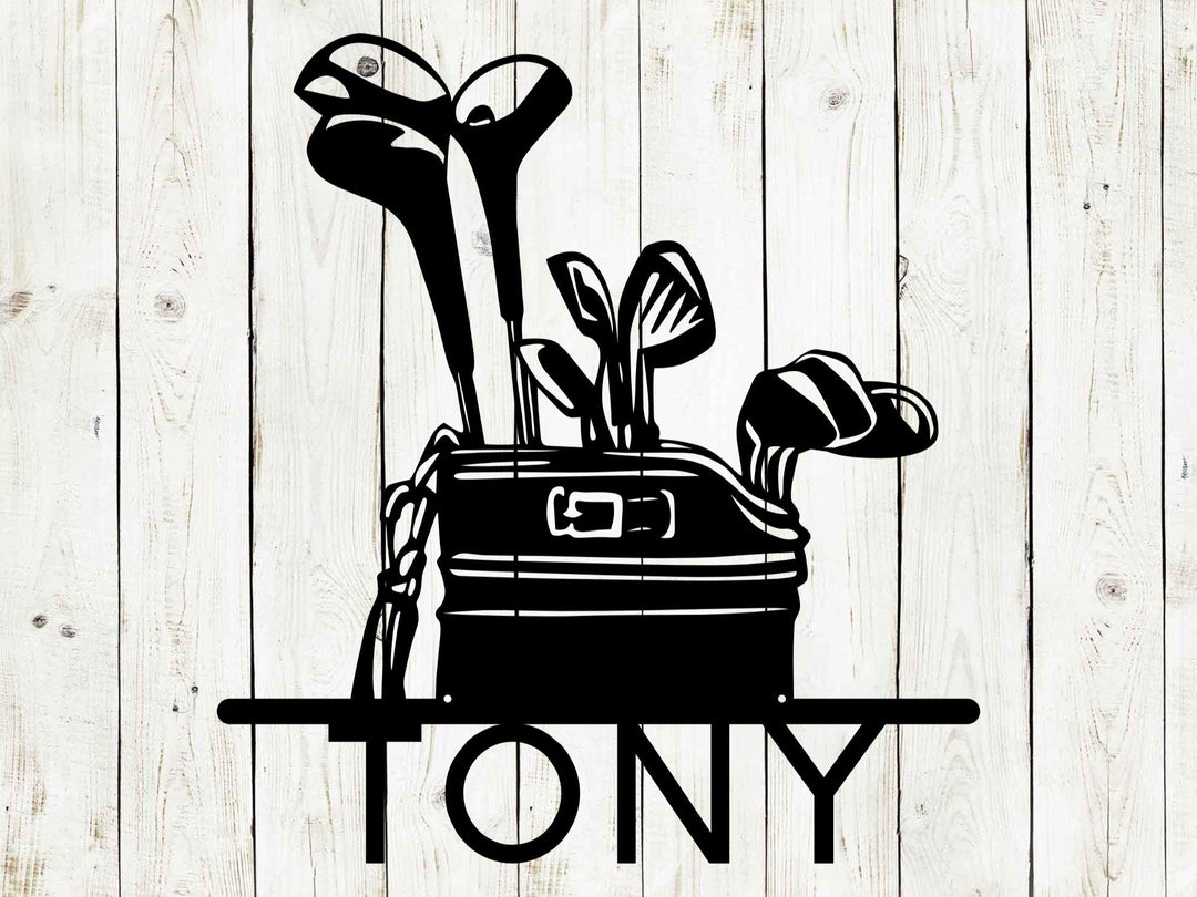 Golf Bag Custom Name Metal Sign