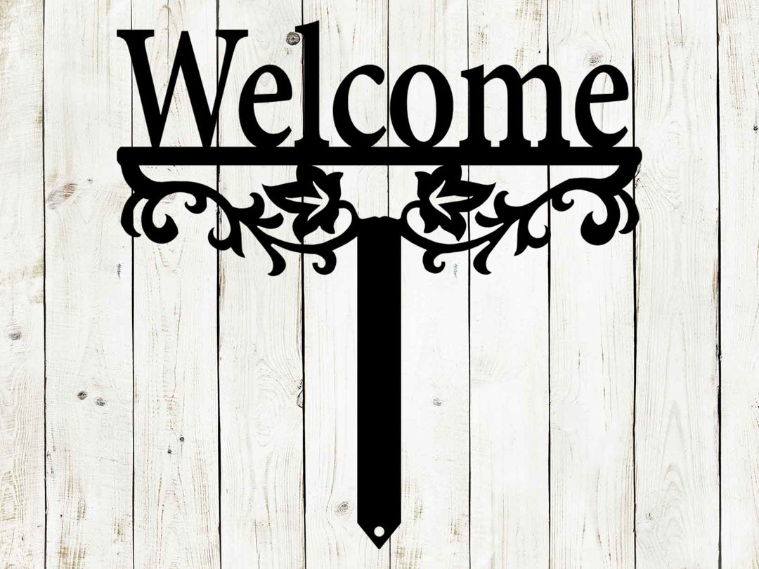 Welcome Yard Stake Metal Sign | Outdoor Garden Entry Decor
