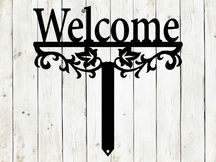 Welcome Yard Stake Metal Sign | Outdoor Garden Entry Decor
