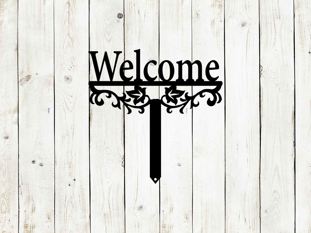 Welcome Yard Stake Metal Sign | Outdoor Garden Entry Decor