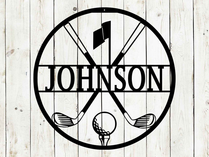 Personalized Golf Monogram Metal Sign | Custom Sports Decor