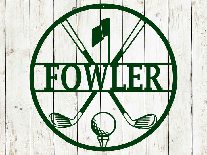 Personalized Golf Monogram Metal Sign | Custom Sports Decor