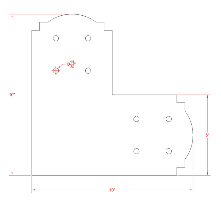 Stainless Steel Decorative Design L Bracket for 6x6 Post, 6x6 L Support Bracket, 6 inch Post Bracket, 6x6 L Bracket, Truss Plate