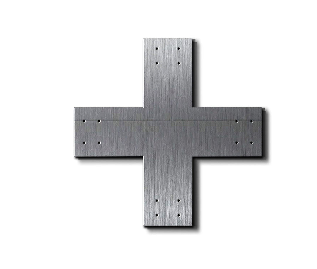 Stainless Steel Structural Design X Bracket for 6x6 Post, 6x6 Bolt Plate, 6 Inch X Support Bracket, 6 inch Cross Bracket | Made in the USA!