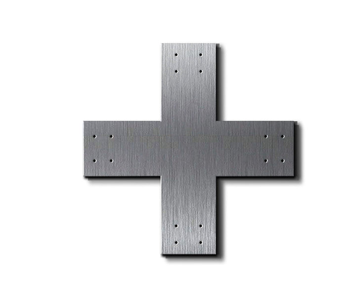 Stainless Steel Structural Design X Bracket for 6x6 Post, 6x6 Bolt Plate, 6 Inch X Support Bracket, 6 inch Cross Bracket | Made in the USA!