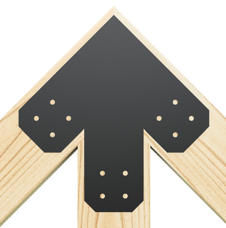 Chamfered Design Dog Eared Timber Truss Brackets for 8x8 Posts, 8" Timber Truss Brackets, 8x8 Fan Bracket