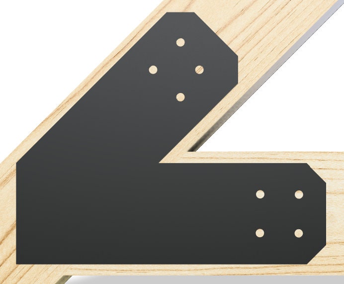 Chamfered Design Dog Eared Timber Truss Brackets for 8x8 Posts, 8" Timber Truss Brackets, 8x8 Fan Bracket