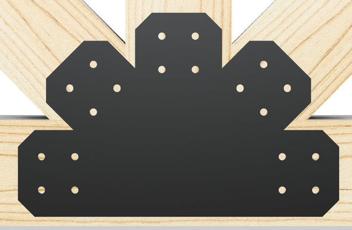 Chamfered Design Dog Eared Timber Truss Brackets for 6x6 Posts, 6" Timber Truss Brackets