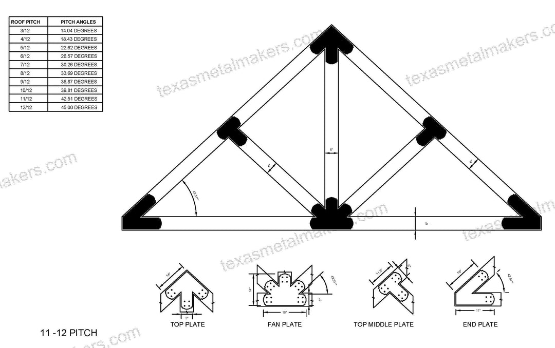 6x6 Decorative Design Timber Truss Brackets for 6x6 Posts, 6" Timber Truss Brackets, 6x6 Timber Fan Bracket