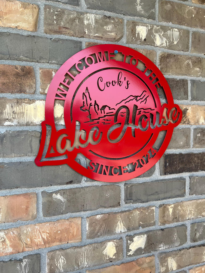 Personalized Lake House Sign - Customized Metal Wall Art for Backyard, Deck, Patio - Perfect Gift for Home - Wedding Gift - Anniversary Gift