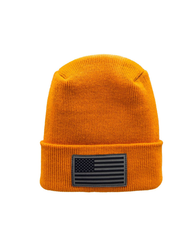 American Flag Beanie - H-Stitch Circular Knit Cuffed Beanie - Patented Design and Made in USA