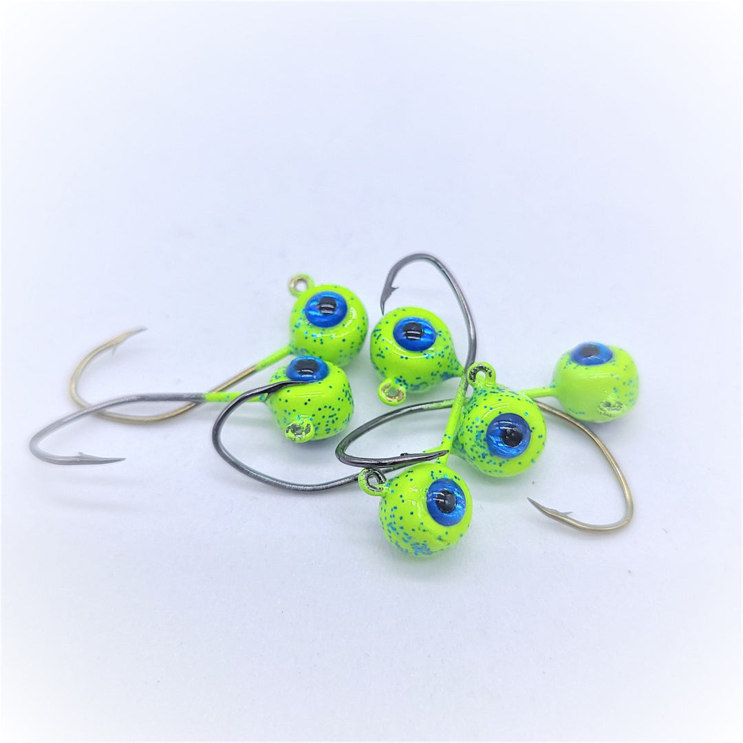 Free Style Jig Heads - 3D Eyes - 12 Pack - No Collar