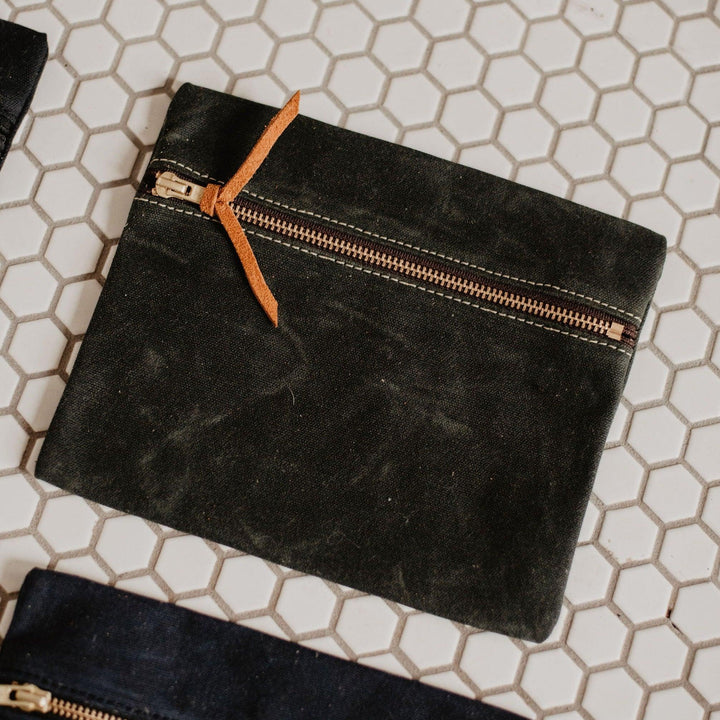 Waxed Canvas Utility Pouch  - USA Made
