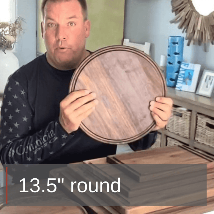 Large Round Walnut Wood Charcuterie Board