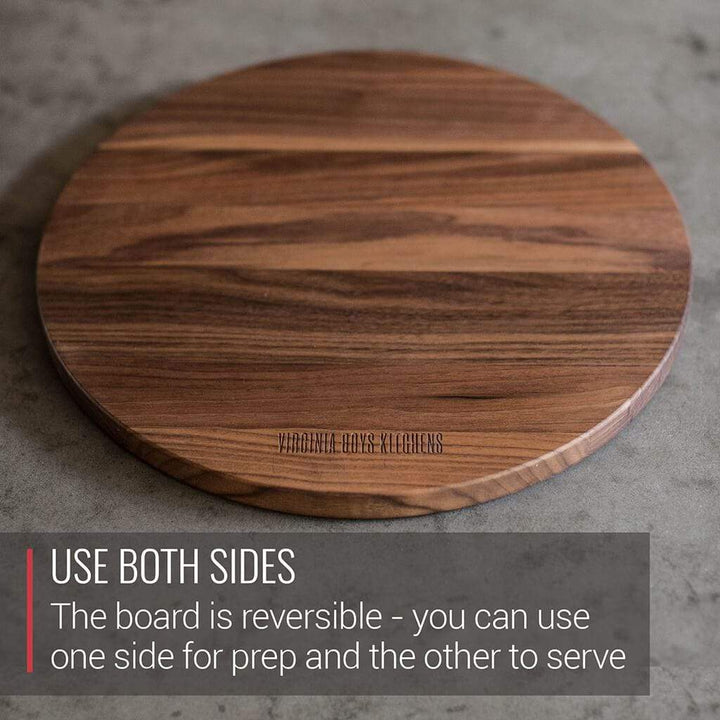 Large Round Walnut Wood Charcuterie Board