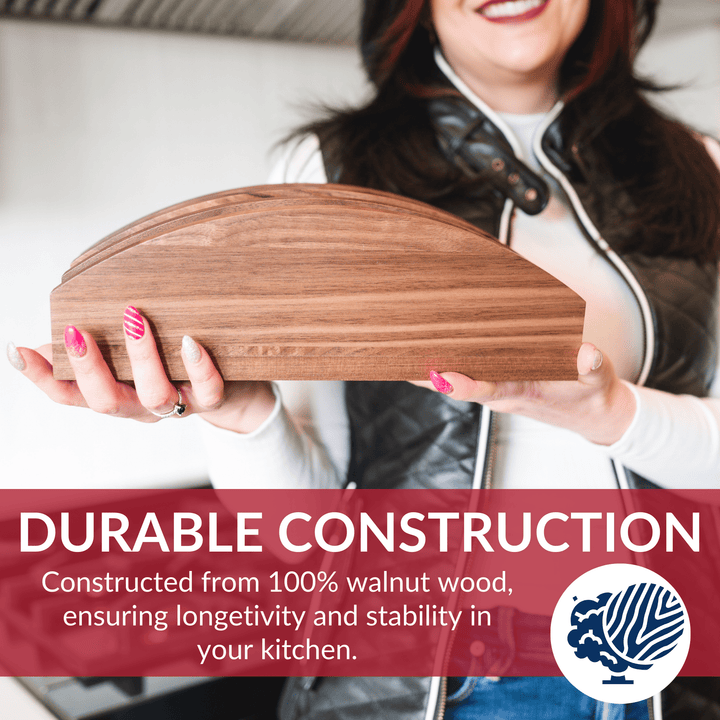 Premium Walnut Cutting Board Holder - Sturdy &amp; Stylish
