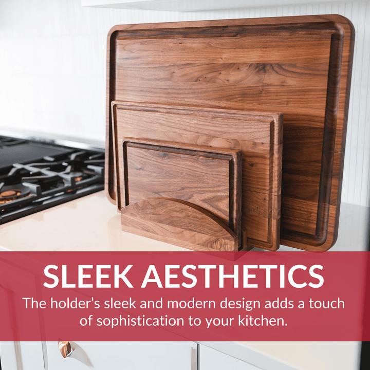 Premium Walnut Cutting Board Holder - Sturdy &amp; Stylish