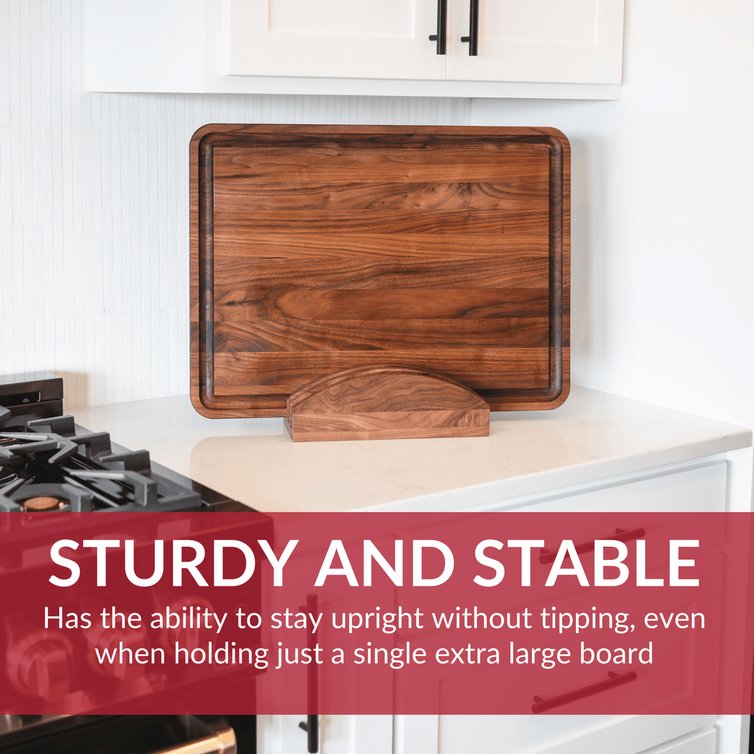 Premium Walnut Cutting Board Holder - Sturdy &amp; Stylish